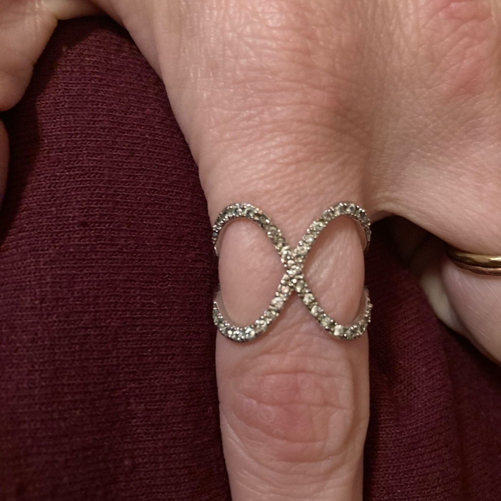 Silver Plated Adjustable Infinity Ring.